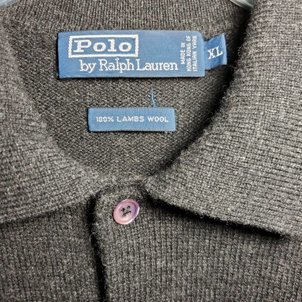 POLO By Ralph Lauren 100% Lamb Wool Gray Pullover Size XL
